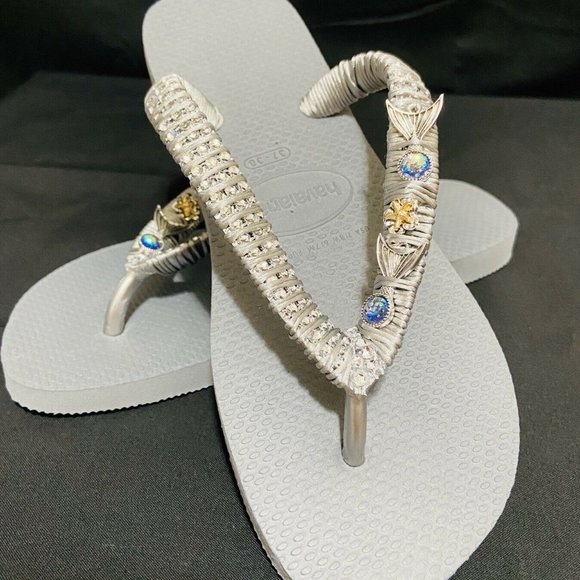 [SOLD]--------Havaianas Grey Sandals Mermaid style - Picture 3 of 8